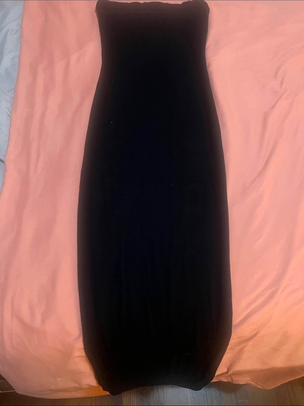 naked wardrobe Strapless Black Bodycon Midi Dress